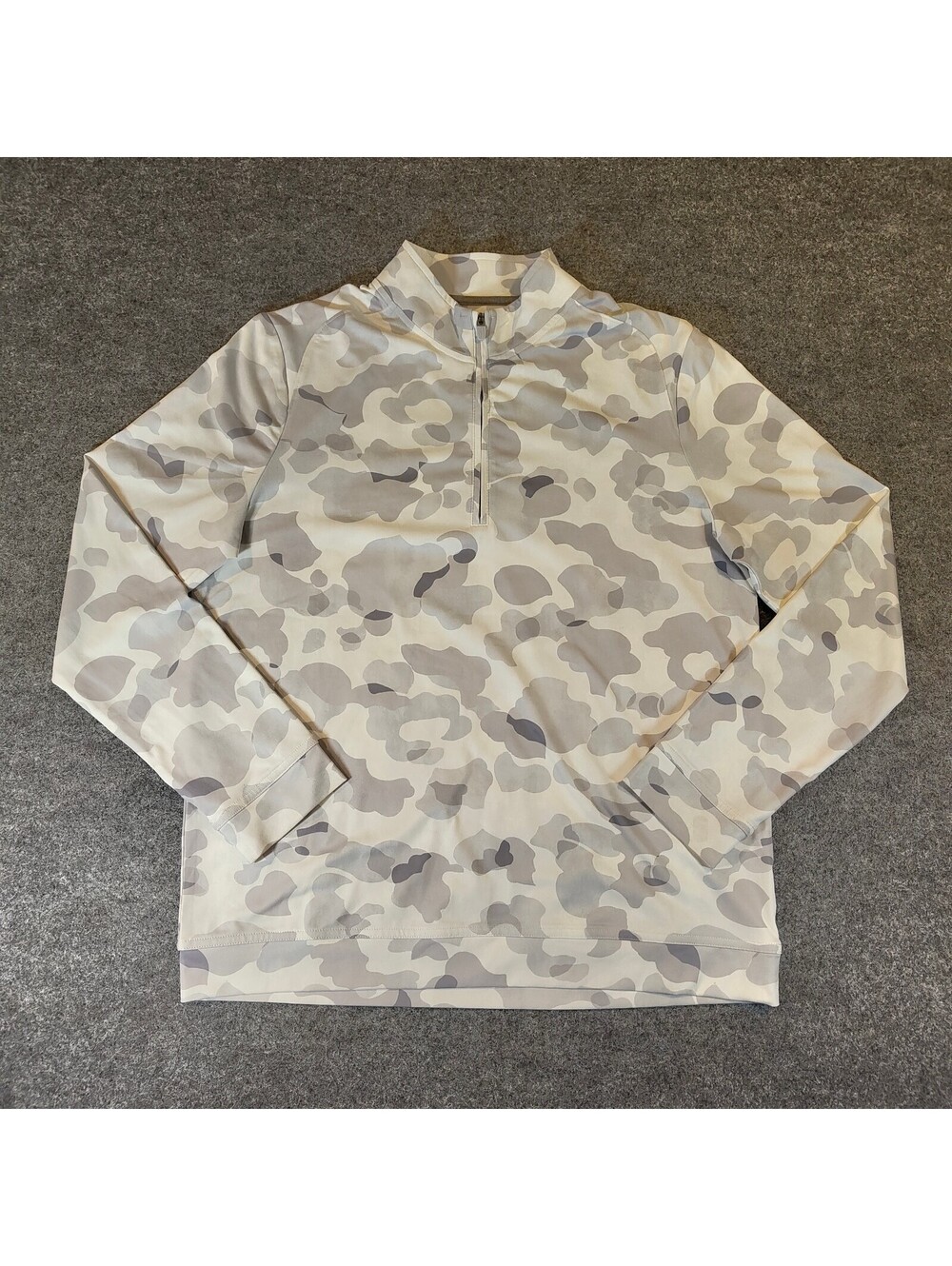Johnnie-O Boys Camo 1/4 Zip Pullover Jacket Size 14 White Gray Performance Top
